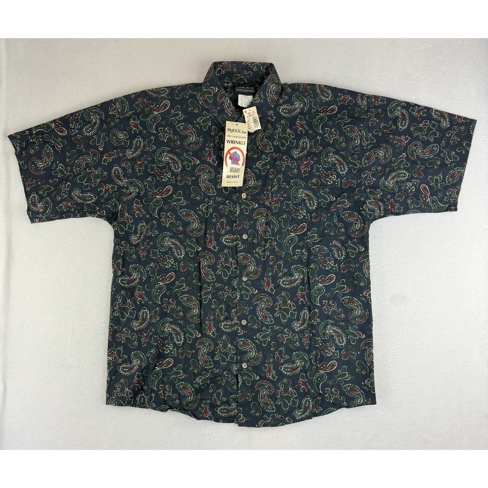 Vintage Maxx FM 90's Paisley Shirt Button Down Men's‎ Size XL Made USA NOS NWT